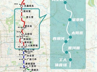 北京地铁17号线全部站点 出站直接进工体!地铁17号线北段朝阳段年底开通