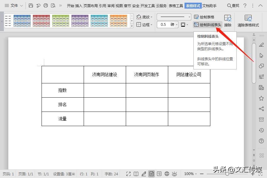 (wps表头怎么设置)WPS中工作表格和word文档如何设置斜线表头?  第6张