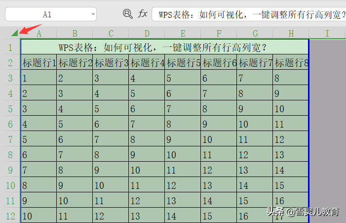 (wps表格如何设置列宽和行高)WPS表格:如何可视化,一键调整所有行高列宽? 第2张 (wps表格如何设置列宽和行高)WPS表格:如何可视化,一键调整所有行高列宽? 第2张