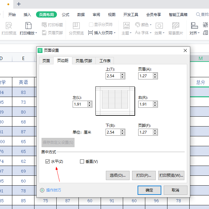 (wps打印设置)Excel表格打印技巧，居中打印、缩放打印、打印表头、设置页码  第1张