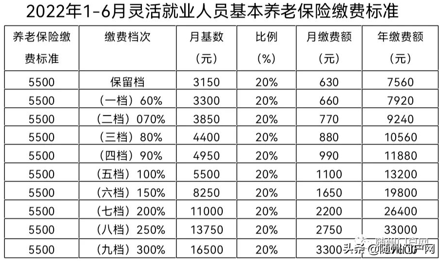 (楚税通交养老保险)曾都区灵活就业人员养老保险申报缴费须知  第3张