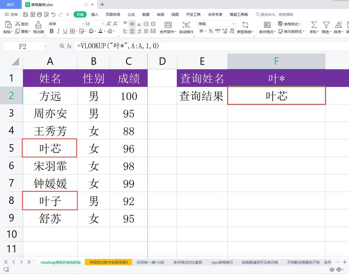 (wps匹配公式vlookup怎么用)wps表格:使用vlookup函数时如何运用通配符进行查询匹配? 第6张 (wps匹配公式vlookup怎么用)wps表格:使用vlookup函数时如何运用通配符进行查询匹配? 第6张