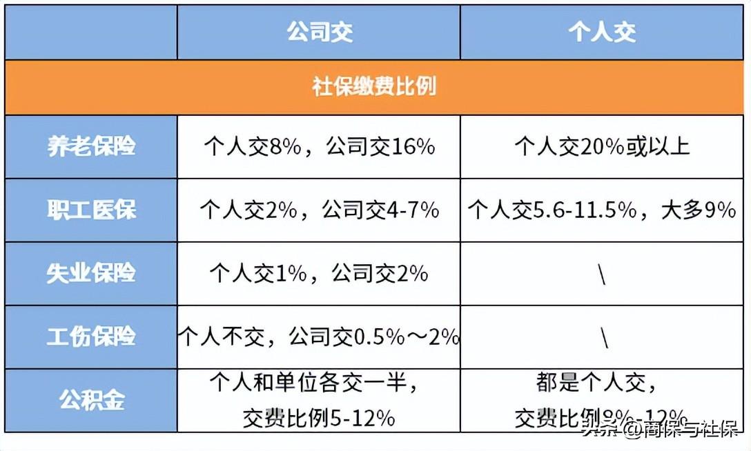 (公司社保跟个人社保的区别)公司交社保和个人交社保的区别，主要是缴费代价和可选险种  第1张