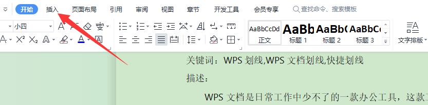 (wps加横线怎么加)怎么在Wps文档上划线,快捷划线的操作步骤  第1张