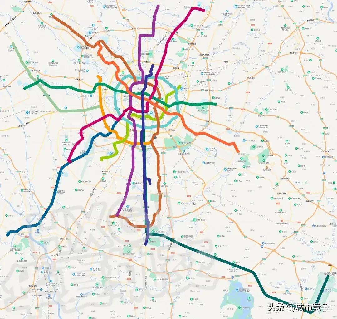 成都市地铁图 成都地铁五期落地后，总里程将达1000公里，妥妥轨道上的超大城市  第1张