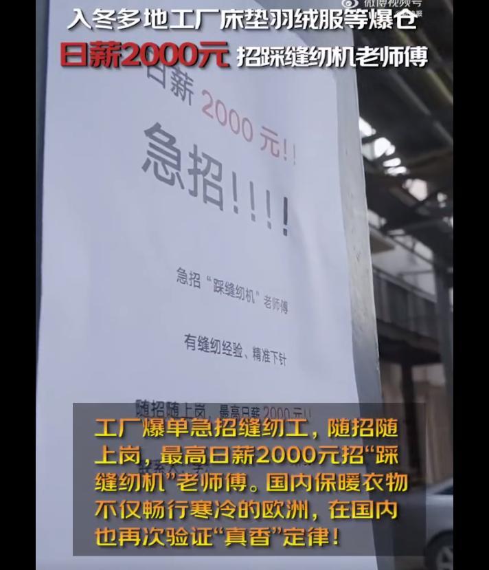 (福建打工工资一般多少)为什么工资这么高?福建一工厂日薪2千招缝纫  第1张