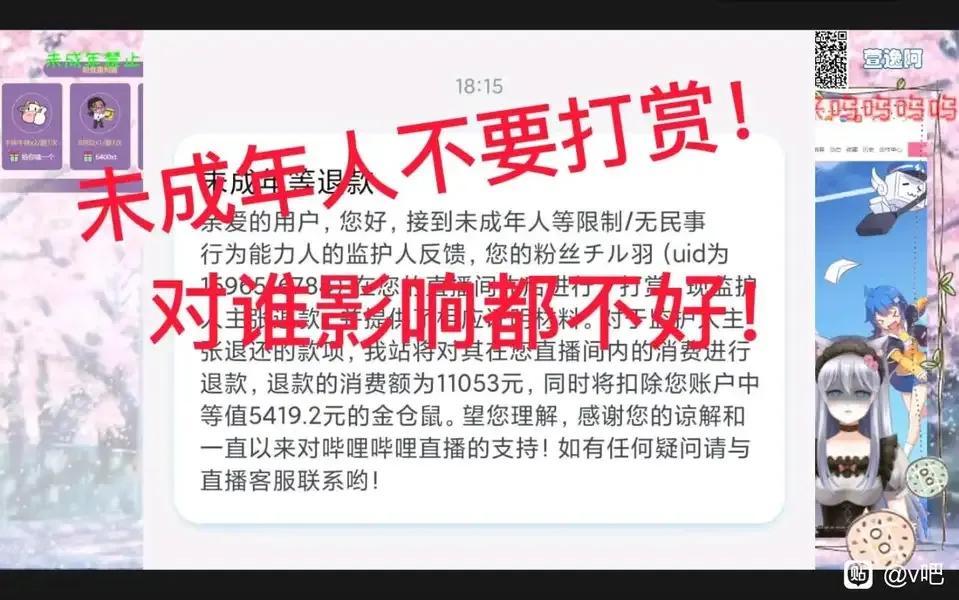 (b站未成年退款)哔站又出事了，近百万未成年用户发起退款把主播坑到负债累累  第1张