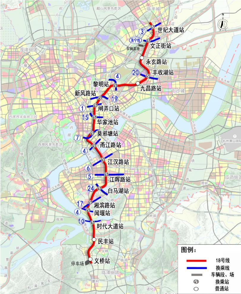 (地铁18号线全程站点)杭州地铁18号线一期工程概况  第3张