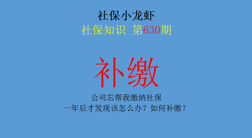 (公司未及时缴纳社保)公司忘帮我缴纳社保，一年后才发现该怎么办?如何补缴?  第1张