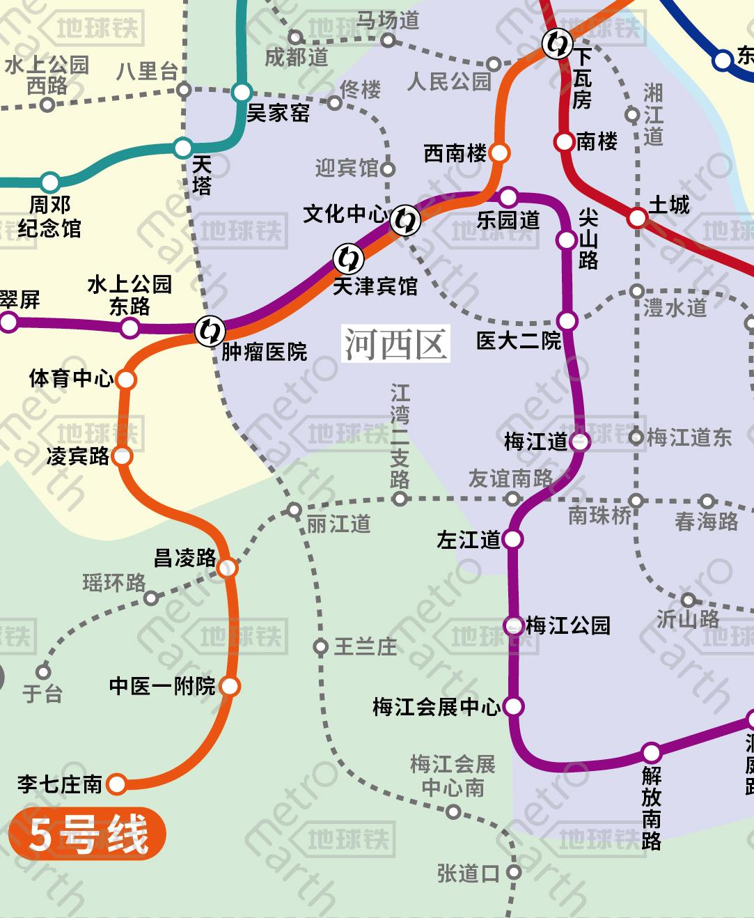 天津地铁线路图高清 天津城市轨道交通运营(在建)线路图1:1，天津地铁全图超高清  第3张