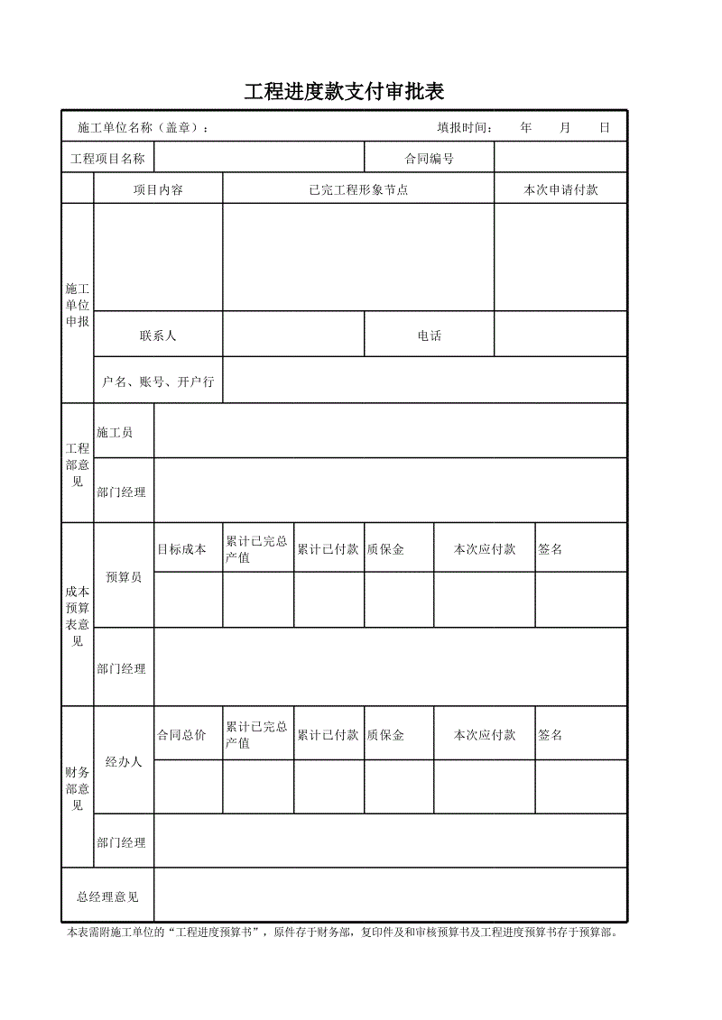 (工程进度款)各类工程进度款申报模板，流程及注意事项(附表格，可直接套用)  第7张